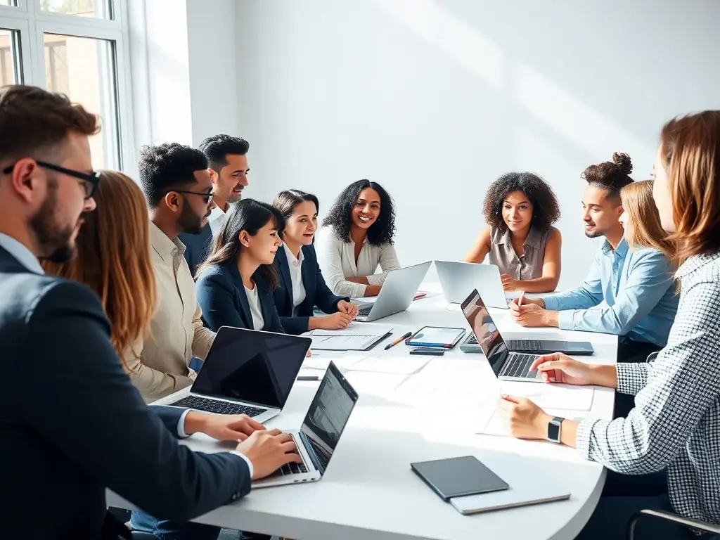A diverse group of Indian professionals actively participating in a leadership training session, showcasing engagement and collaborative problem-solving.